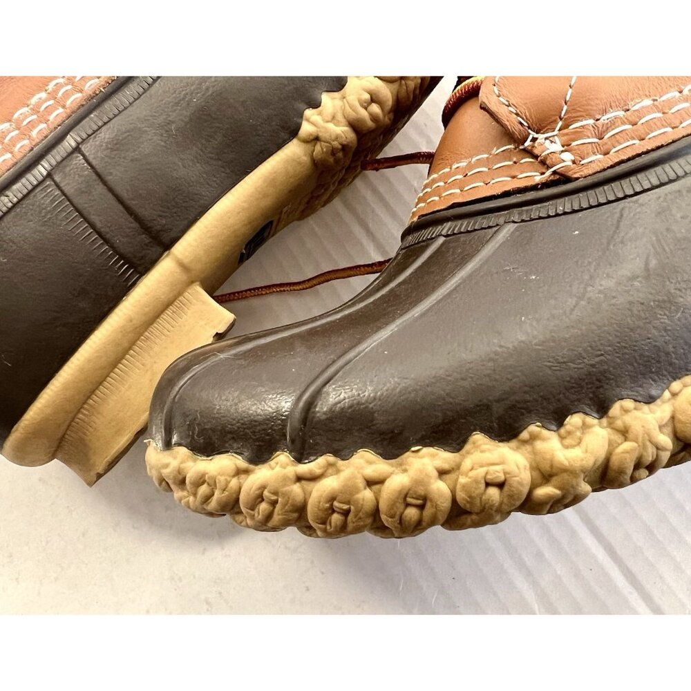 Unused LL Bean Duck Boots waterproof brown leather outdoor boots size 8W - Picture 9 of 11